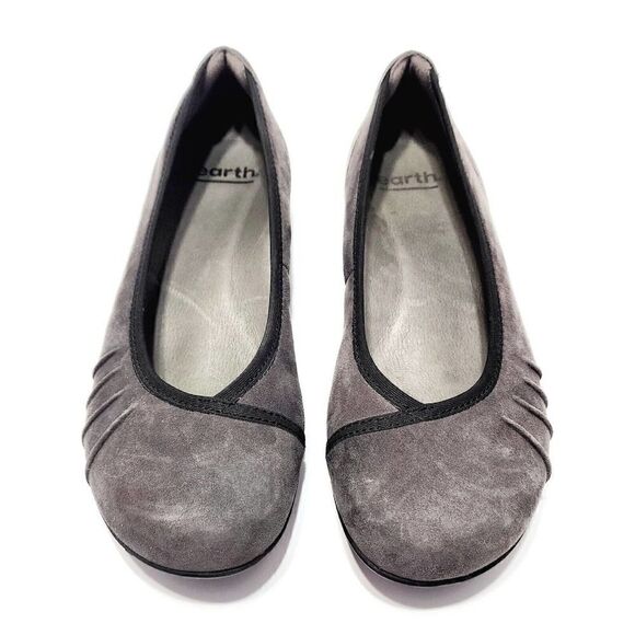 Earth Alder Derby New Suede 7.5 Round Toe Comfort Ballet Flats Dark Slate Gray - Picture 6 of 10